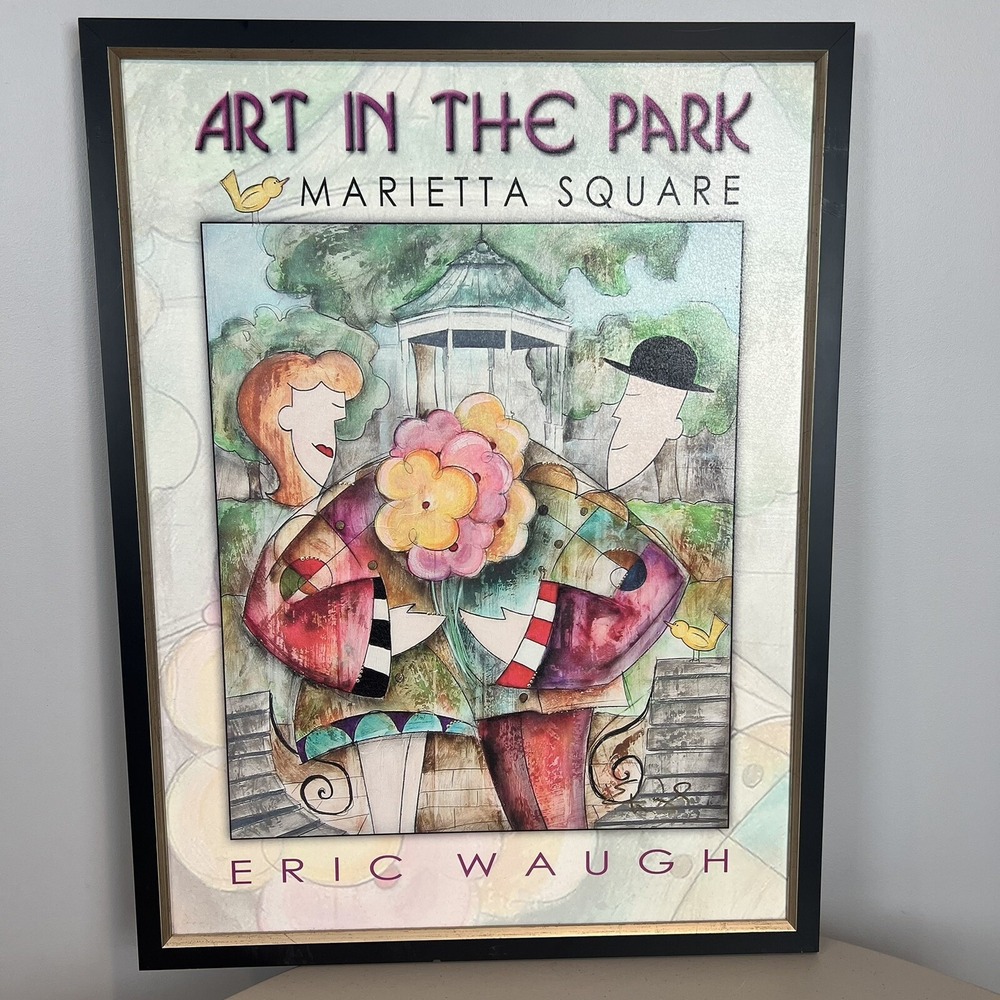 Eric Waugh Art in the Park Marietta Square Print Framed Colorful